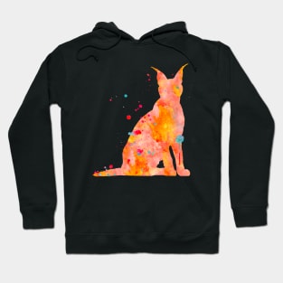 Caracal Watercolor Painting Hoodie